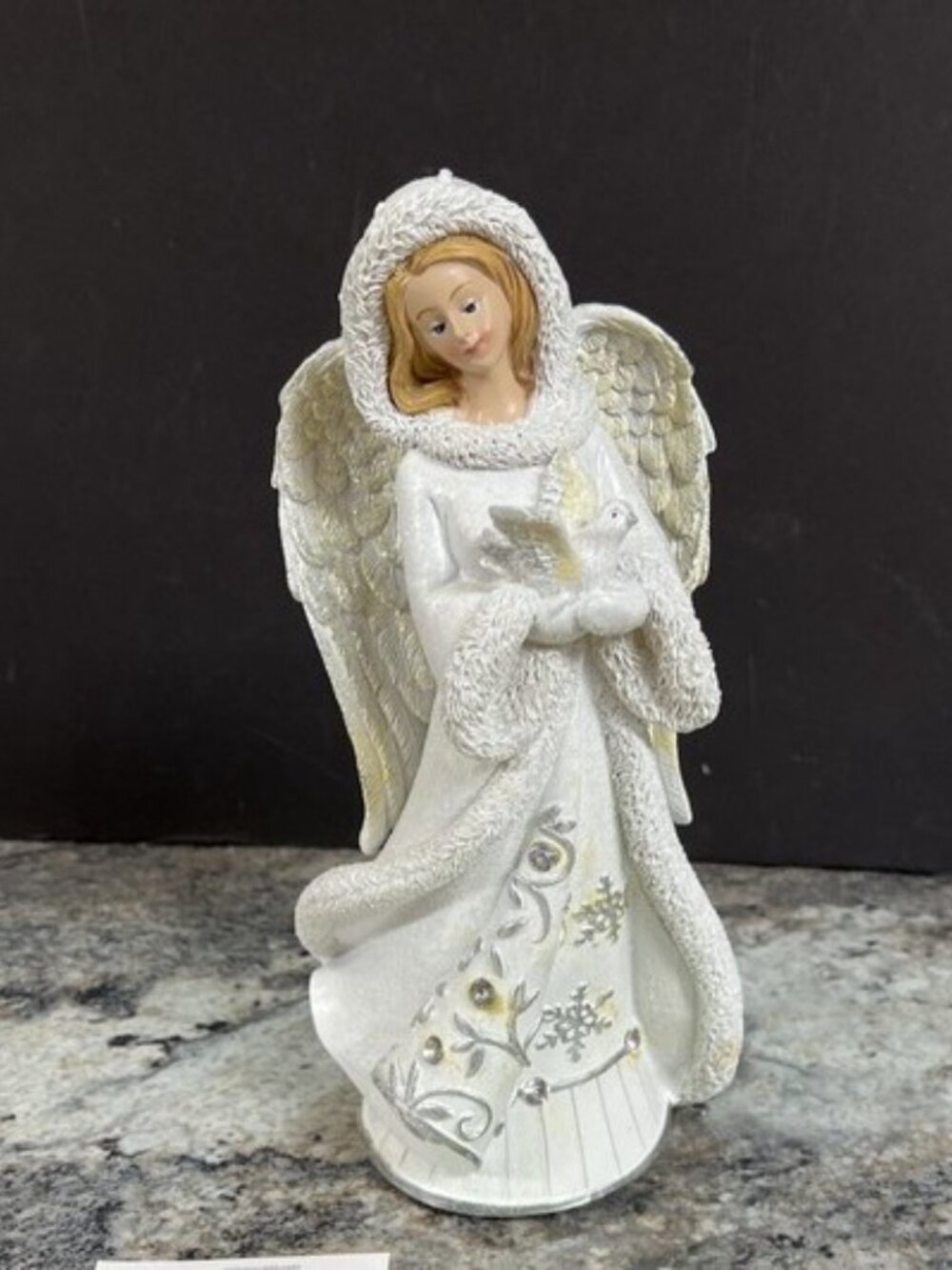 Christmas Angel with Dove Figurine
